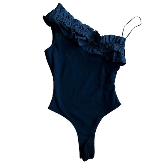 Endless Rose Tops - Endless rose shoulder ruffle bodysuit Ladies size xs extra small Black